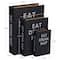 Black Eat Drink Nap Linen Storage Book Box Set